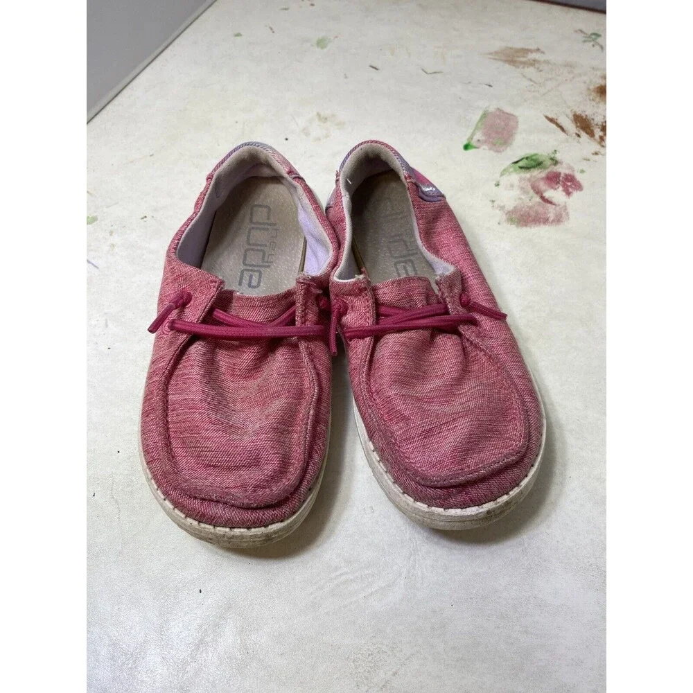 Hey Dude Wendy Youth Size K10 Funk Fuxia Loafers Slide On Shoes Pink Glitter